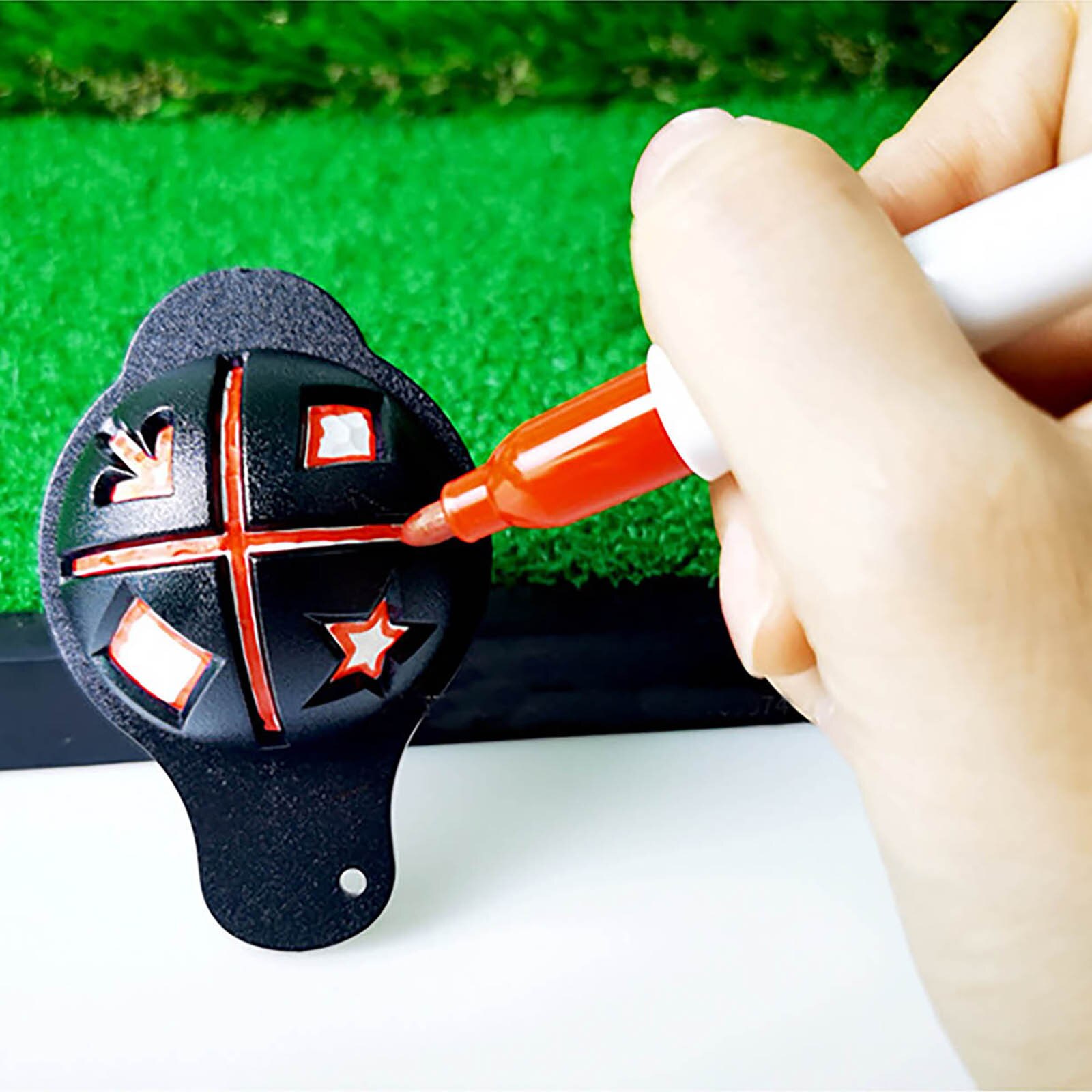 1 Set Golfbal Marker Tool Golf Hoed-Vormige Lijn Tekening Apparaat Putting Lijn Marker Positionering Aids Outdoor Golf sport Tool