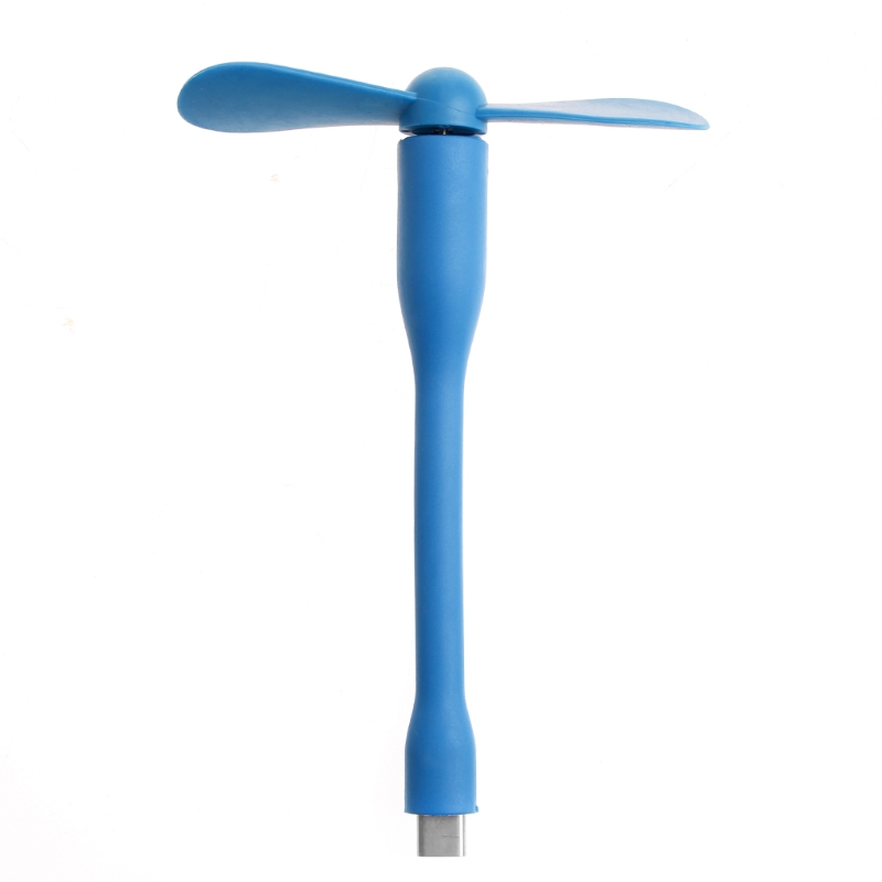 USB tipo C, Mini ventilador TPE portátil Flexible para Samsung S8 LG G6 Macbook con puerto tipo C: Azul