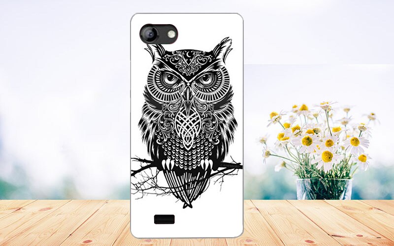 Voor vertex impress gelukskoffer bedrukt met bloemen tijger uil eiffeltoren hoesje voor vertex impress geluk zacht tpu hoesje achterkant: B004