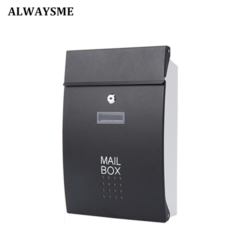 ALWASYME Wall Mounted Mailbox Vertical Locking MailBox Front Porch Residential Outdoor For Postal Service Garden Apartment