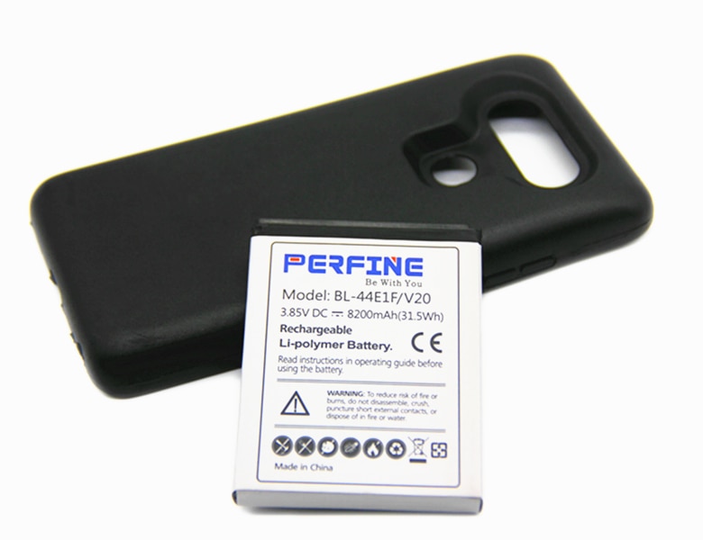BL-44E1F Battery 8200mAh For LG V20 Li-Polymer Extended Battery with Black TPU Protective Back Cover Case for H918 VS995 F800