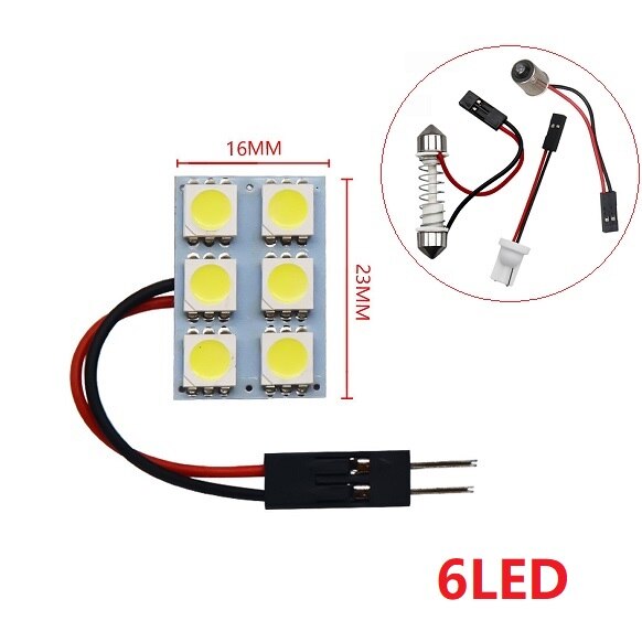 6 9 12 15 24 SMD 5050 LED Auto Panel de luz lectura bombilla tipo cúpula Interior del coche techo mapa lámpara T10 W5W C5W C10W Festoon 3 Base adaptadora: Cristal azul