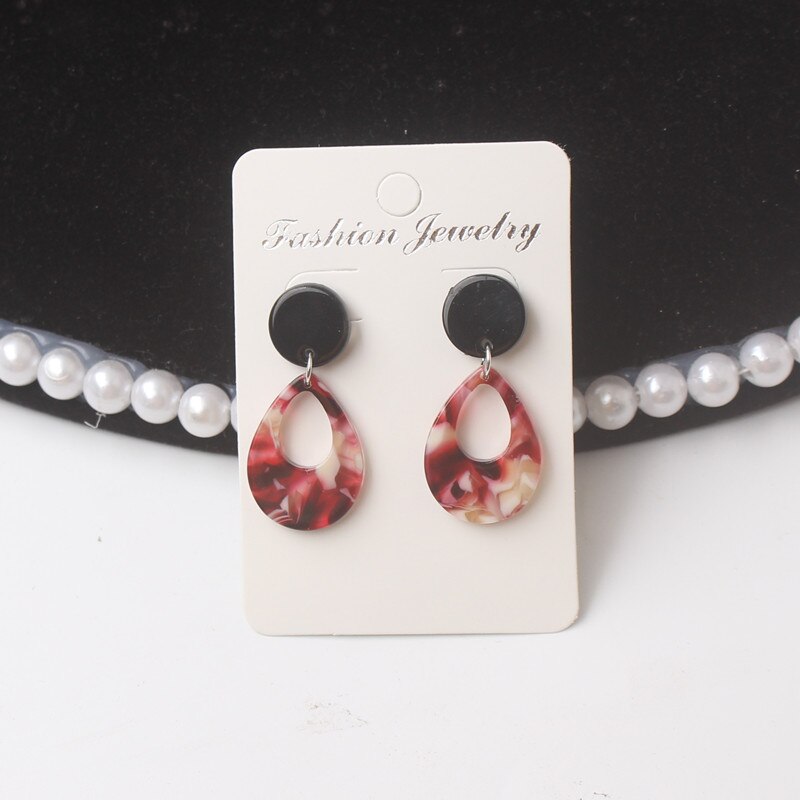 Gradiënt Acryl Vrouwen Oorbellen Hollow Water Dangle Oorbellen Voor Vrouwelijke Persoonlijkheid Oorbellen Bohemian Oor Sieraden