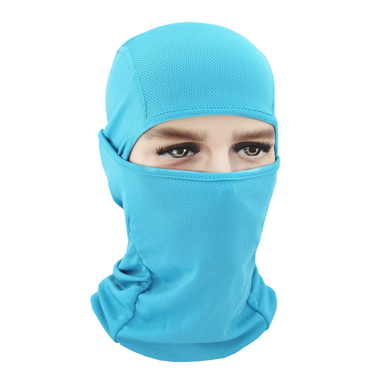 Lente Zomer Winddicht Ademend Balaclava Masker Goede Volledige Gezicht Ski Mask Mesh Stof Effen Kleur Balaclava: Sky Blue