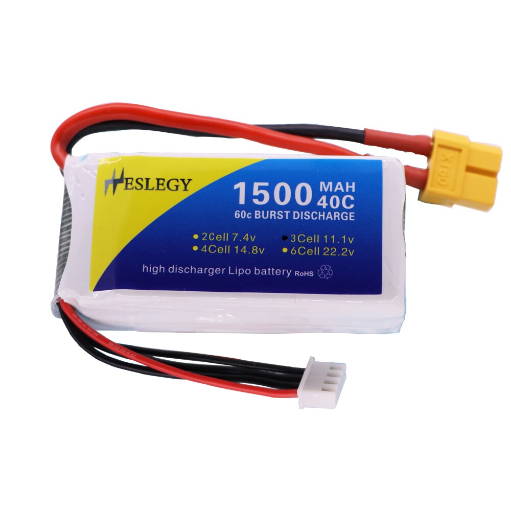 Batterie LiPo 11.1 V 1500mAh 3S T/XT60/JST, prise pour WLtoys V950 Rc, accessoire voiture hélicoptère avion 11.1 V