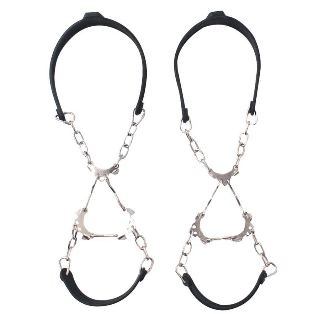 1 silicone paio Inverno Tacchetti Antiscivolo Scarponi Da Neve Escursioni tutto'aperto 6 Denti Scarpe da Ginnastica picchi Catena Accessori Da Ghiaccio Ramponi Arrampicata: arancia