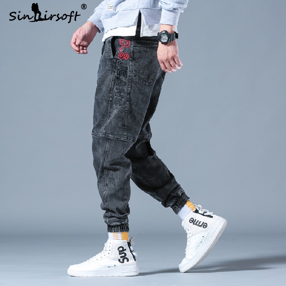 D.S Borduren mannen Cargo Broek Losse Katoenen High Street enkellange Kleine Voet Potlood Broek Mannelijke Herfst broek 28-42