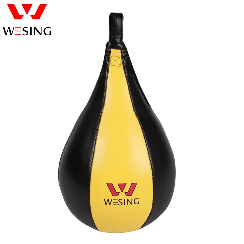 Pelota para golpear con reflejos de boxeo, pelota inflable para golpear con forma de pera, Bola de velocidad de PU Sanda, pelota de entrenamiento de reacción: Yellow