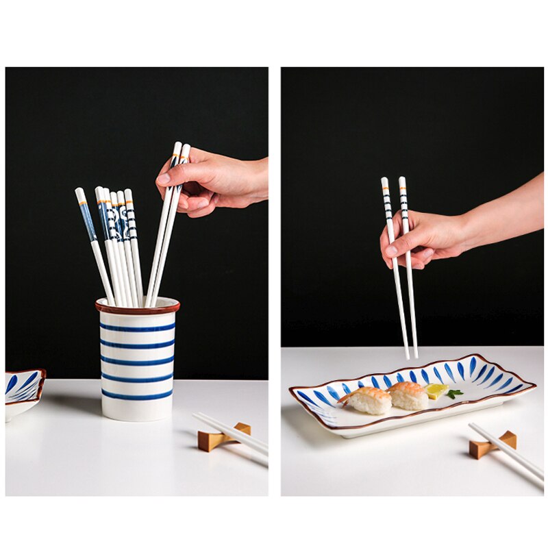 Ceramiczne japońskie pałeczki wielokrotnego użytku pałeczki robić Sushi zestaw domowe porcelanowe zastawy stołbyć winnym pałeczki z porcelany kostnej prezenty