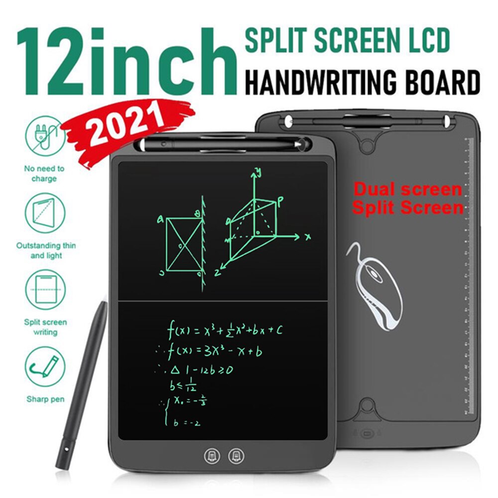 12 Inch Split Screen LCD Writing Tablet Digital Split Ccreen Delete Writing Drawing Board Intelligent Split Screen Child Writing