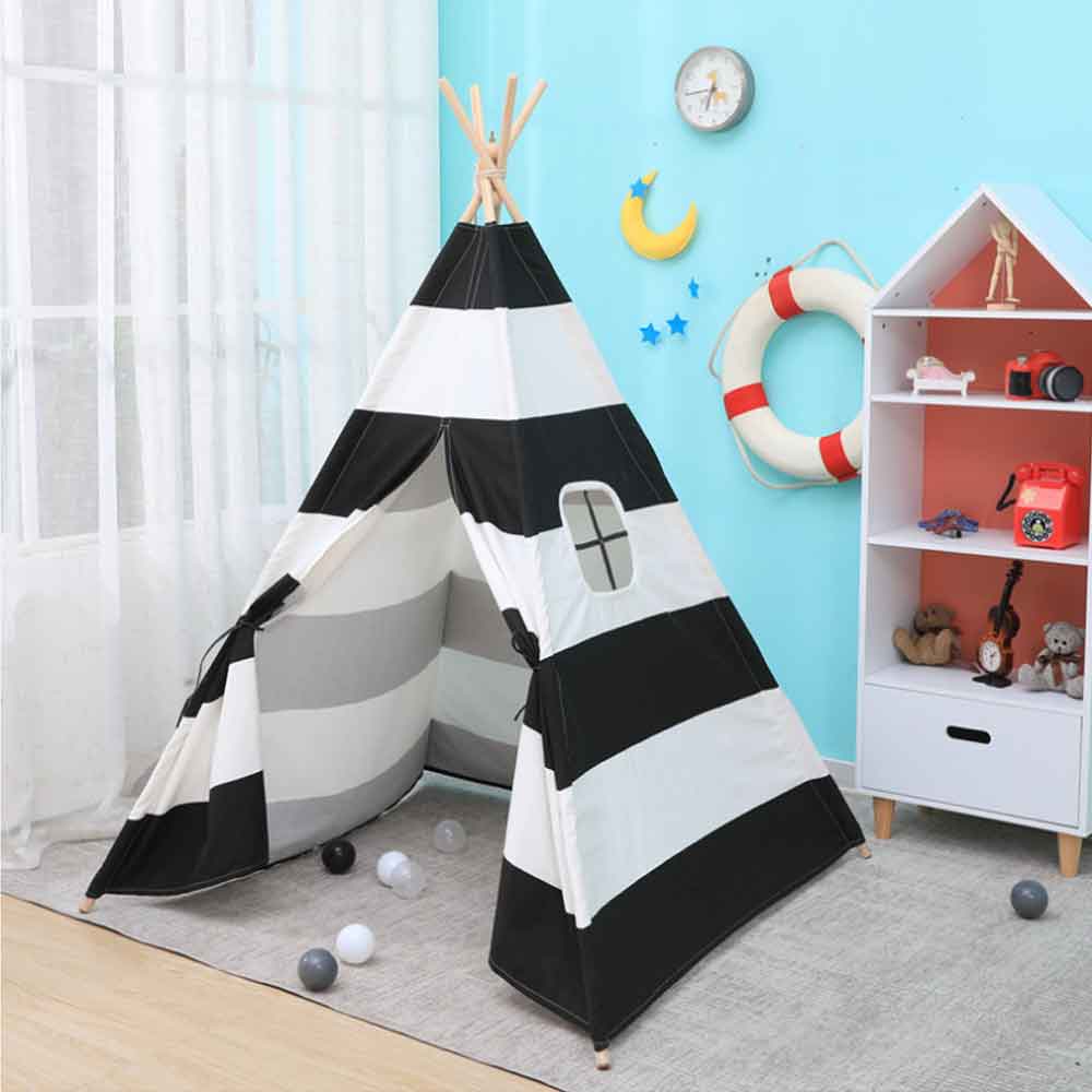 1.35M Large Teepee Tent Cotton Canvas Wigwam Children&#39;s Tent Kids Play House Girls Game House India Triangle Tent Room Decor: WJ3688NEW5