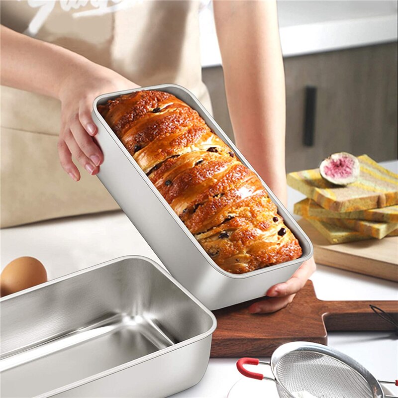 2 Maten Aluminium Toast Bakvorm Rechthoek Non-stick Cake Toast Mold Brood Brood Pan Thuis Keuken Bakken levert