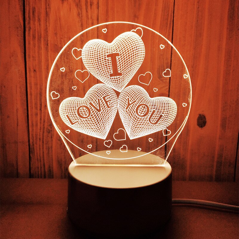 für Freundin Freund 3D Hologramm Lampe USB Acryl Lichter Romantische Liebe Jahrestag Vorhanden Valentinstag: i  Liebe Sie