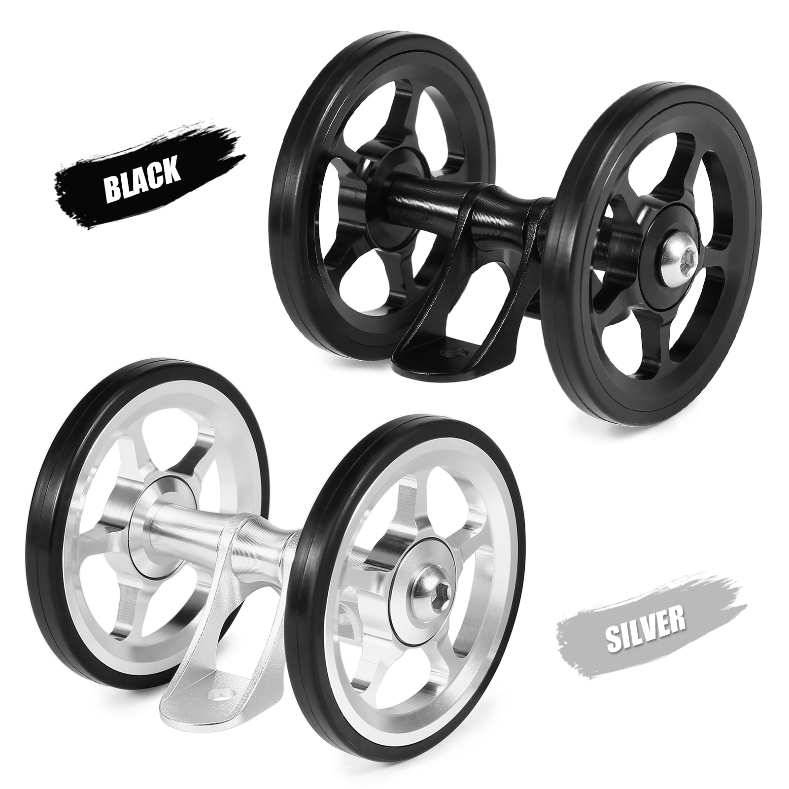 Lixada Aluminium Fiets Dubbele Roller Achterwielen Vervanging Voor Brompton Vouwfiets Achter Spatbord