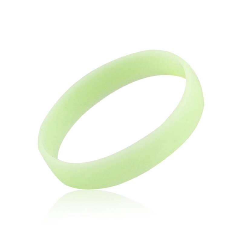 Glow In Dark Silicone Rubber Elasticiteit Sport Polsband Print Unisex Manchet Armband Armband Siliconen Armband Rubber Elastische: Green