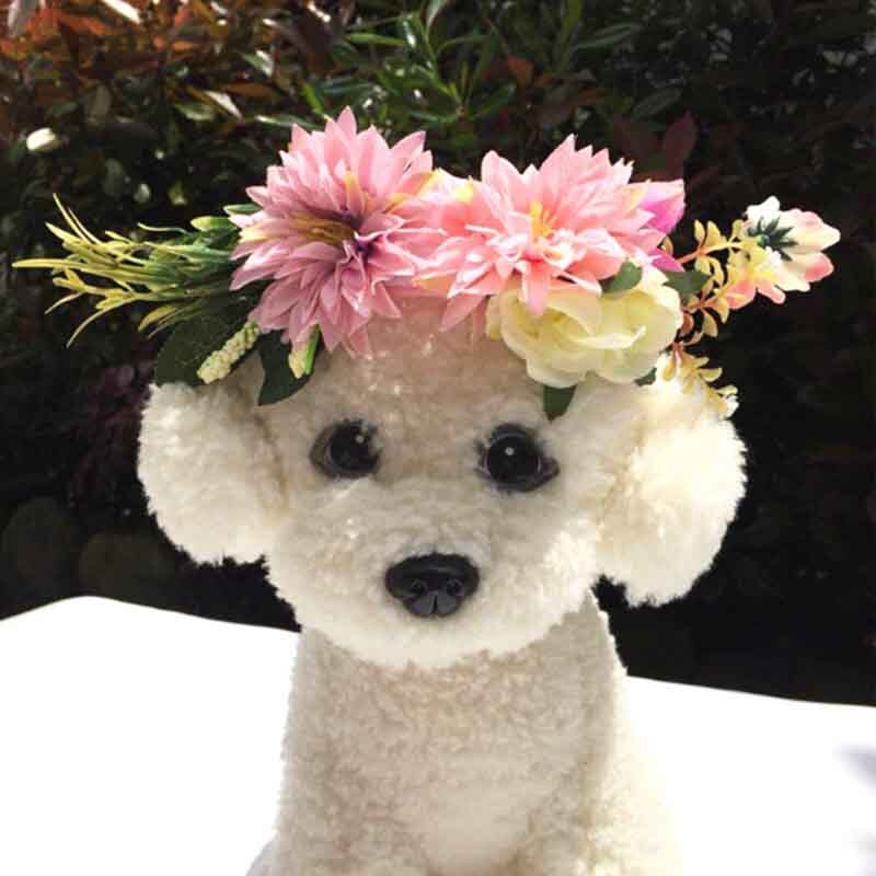 Pige hår tilbehør søde hvalpe hår tilbehør håndlavede blomster med klip hunde pleje tilbehør til alle hvalpe