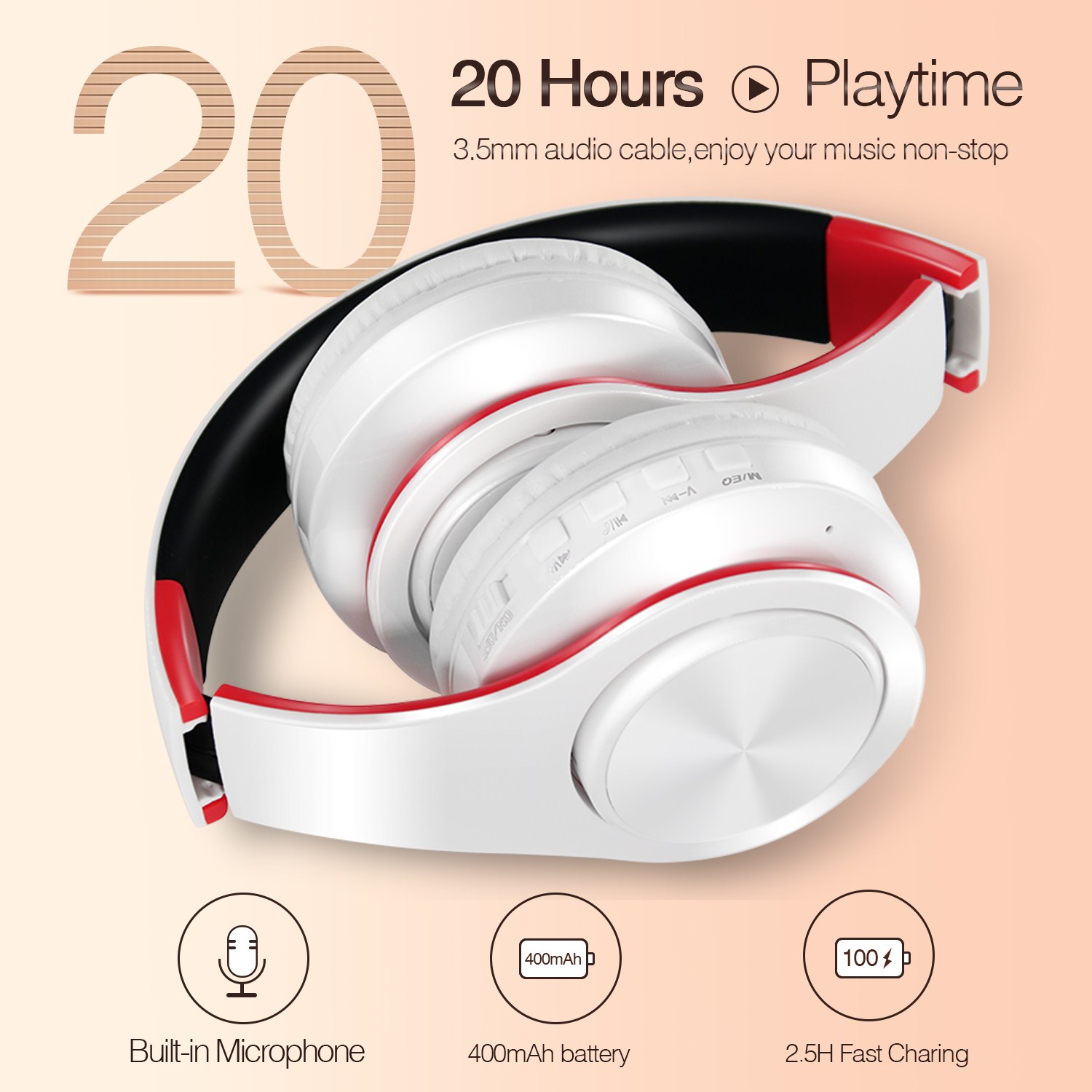 Beste koptelefoon Draadloze koptelefoon met microfoon Digitale Stereo Bluetooth Headset Kaart MP3 speler FM Radio Muziek voor alle