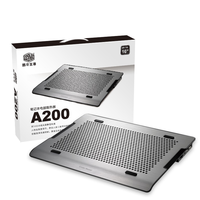 Cooler Master A200 Ultra-Slim Laptop Koeler Dual Fan Twee Usb-poort Gaming Laptop Cooling Voor Pad Base 9-16Inch 140Mm Stille Fans