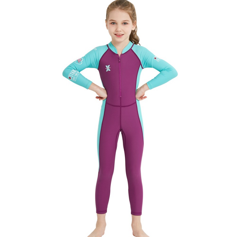 The One-piece Neoprene Kids Diving Suit Wetsuit children for boys girls Keep Warm Long Sleeves UV protection Swimwear: MR / M