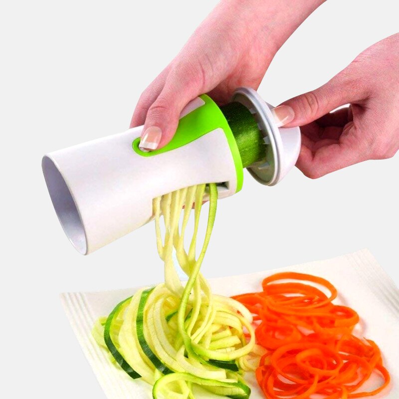 Draagbare Rvs Spiralizer Groentesnijder Handheld Spiralizer Dunschiller Spiral Slicer Voor Aardappelen Courgette Spaghetti