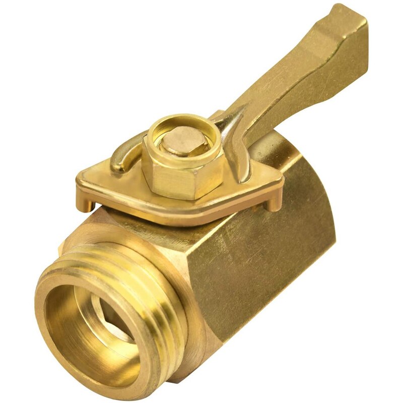 Hose Shut Off Valve, 3/4 Inch Brass Garden Hose Shut Off Valve Faucet Heavy Duty Water Flow Control Hose Connector: Default Title