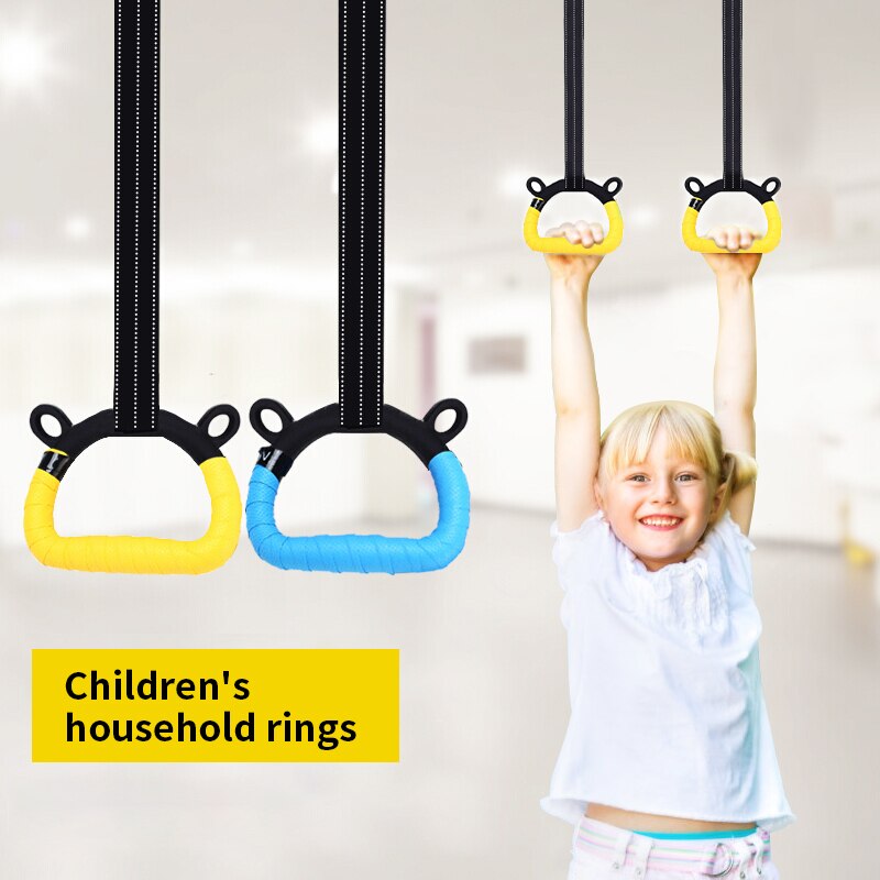 Børn abs gymnastiske ringe gymringe med justerbare stropper kraftigt træningsudstyr til træning i hjemmet