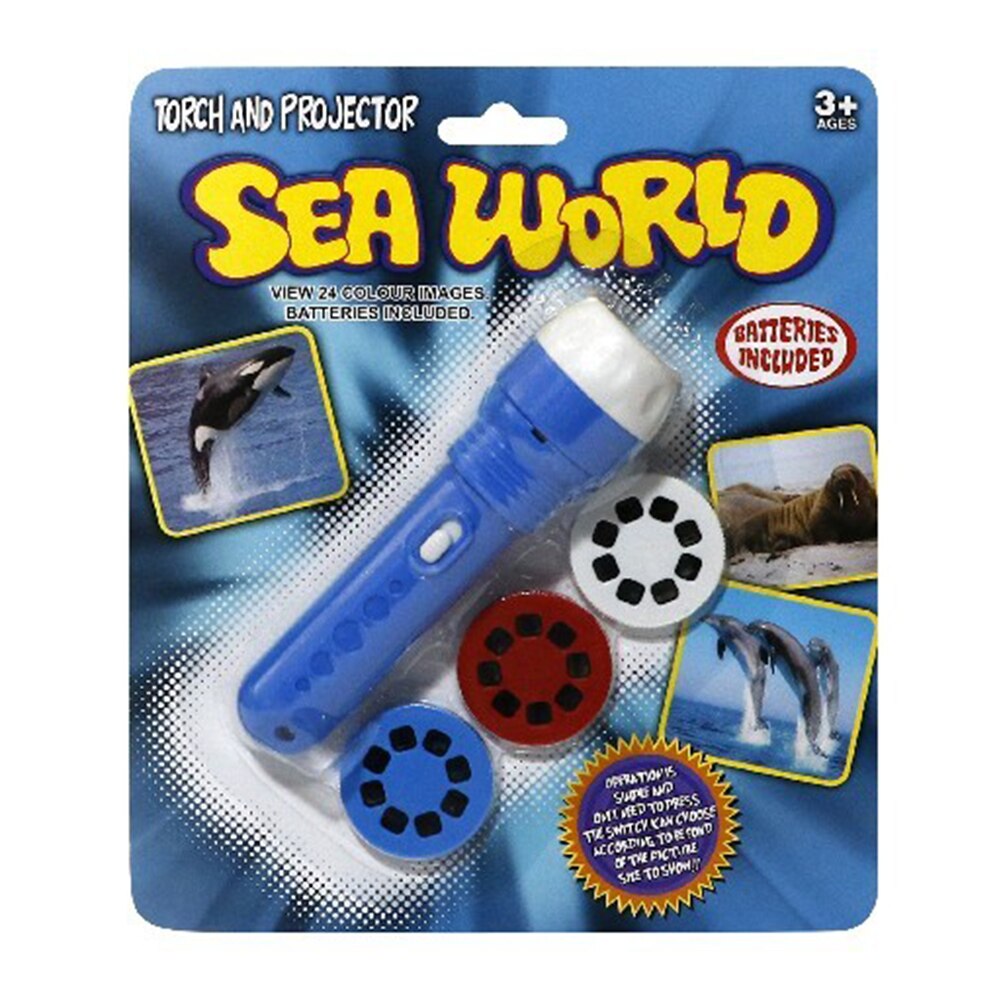 Children Sleep Light LED Flashlight Cartoon Projector Toys Lamp Early Enlightenment Education Toy Kids Christmas Lights: Sea World