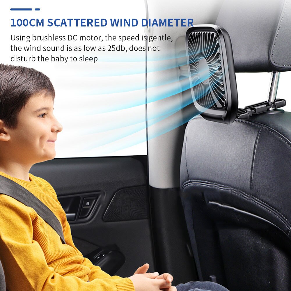 Ventilateur de siège arrière de voiture pliable silencieux Rechargeable climatiseur siège arrière électrique Mini USB refroidisseur ventilateur de refroidissement Portable