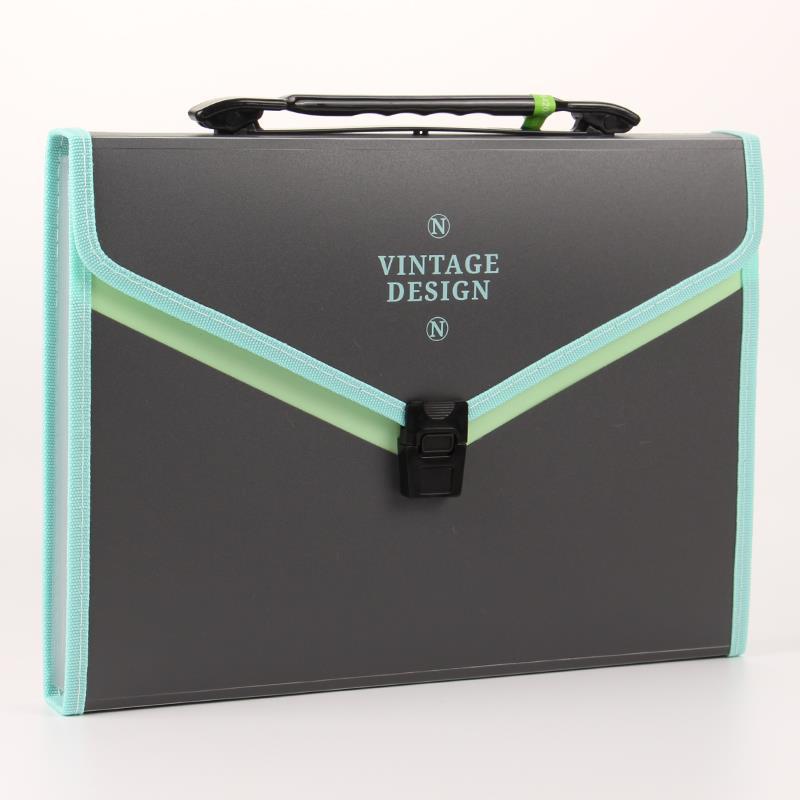 13 Grids Handheld File Folder Organ Box Bag Multi-function Organizer Storage Holder Office Document A4 Paper Folder