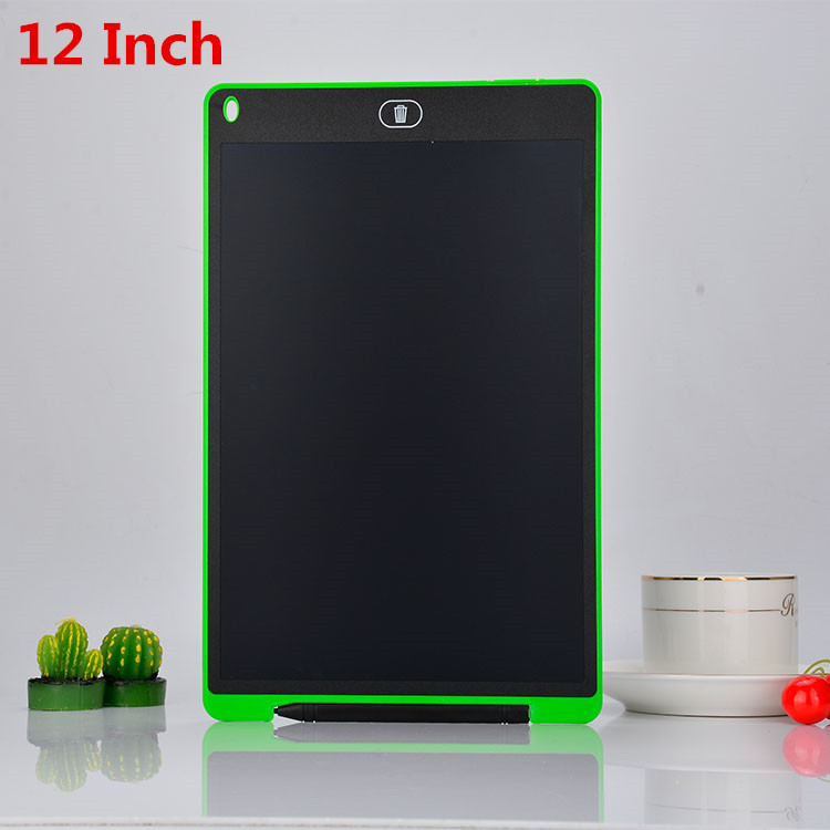 Kids Drawing Tablet Digital Graphics Tablet LCD Writing Tablet 12 Inch Electronic Notepad Portable Drawing Board Handwriting pad: Green 12 inch