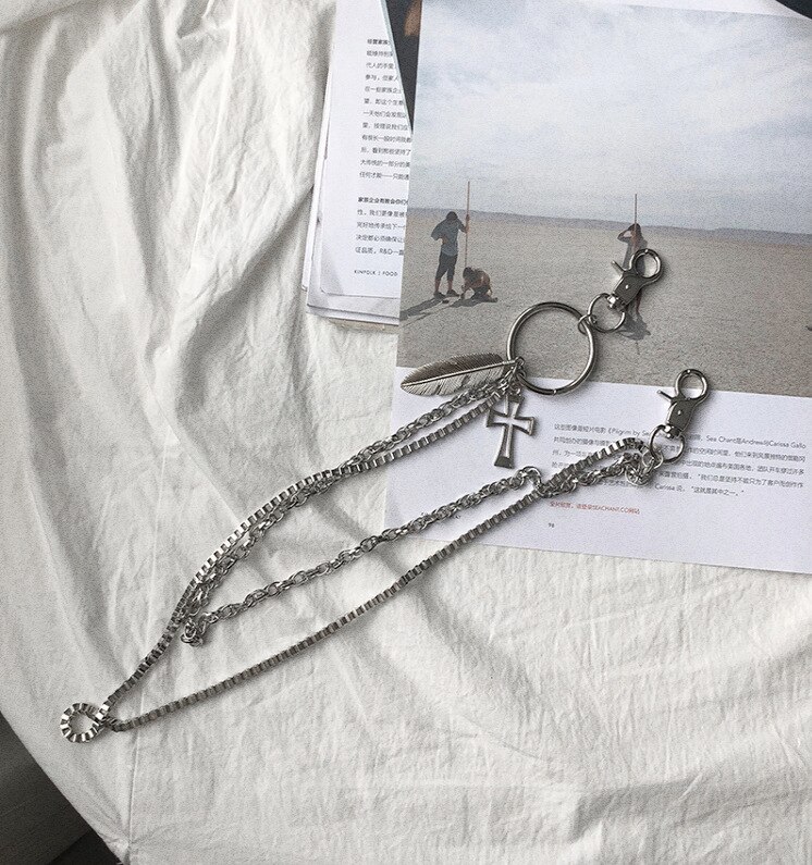 Bijoux pour femmes, accessoire de taille, chaînes rondes suspendues couleur argent, chaîne de taille géométrique croisée, nouvelle: B