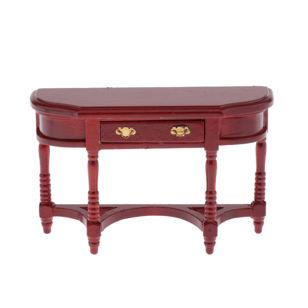 1:12 Dollhouse Half-Ronde Tafel Model Miniatuur Houten Meubels Bureau