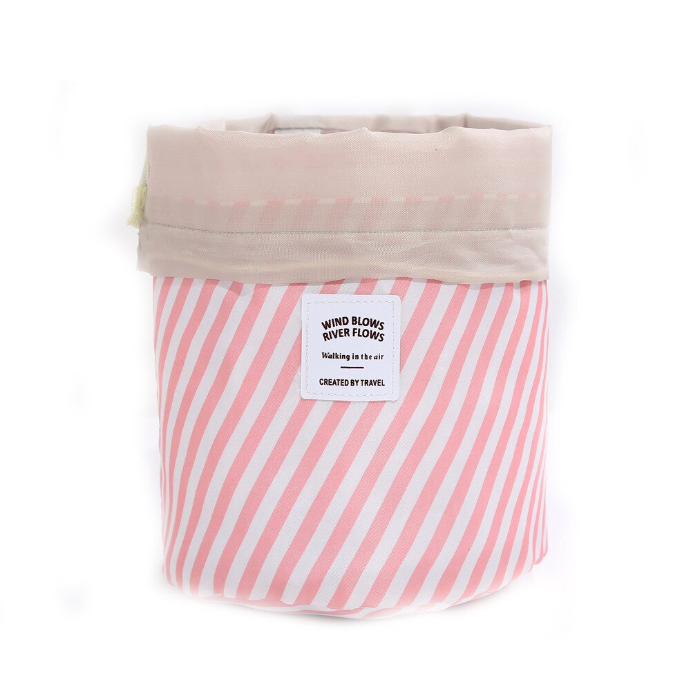 Vrouwen Cosmetische Zak Kleur Cilinder Trekkoord Barrel Reizen Cosmetische Trekkoord Make Organizer Opslag Toilettas Bag31