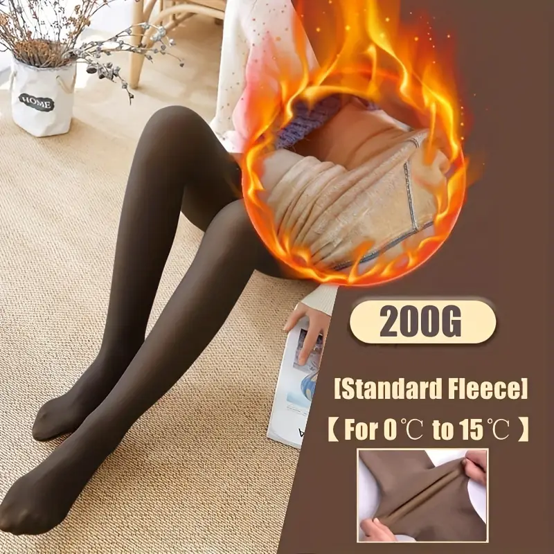 Vrouwen Fleece Panty Vrouw Warme Winter Panty Sexy Doorschijnende Kousen Thermische Elasticiteit Panty Mode Legging Vrouwelijke: Beige