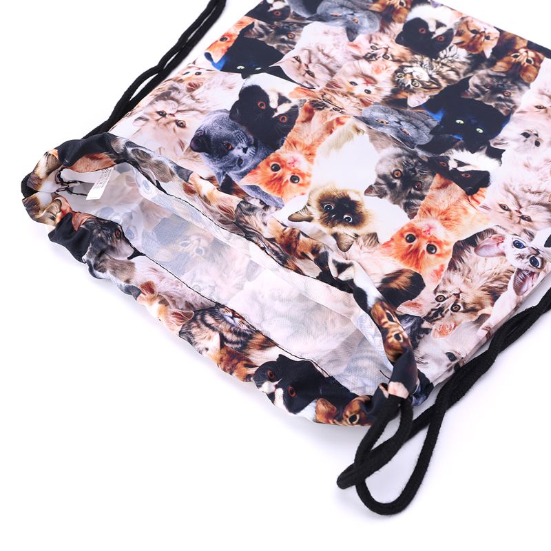 3d print trekkoord rugzak schattige katten rugzak schoudertassen sporttas  lx9f