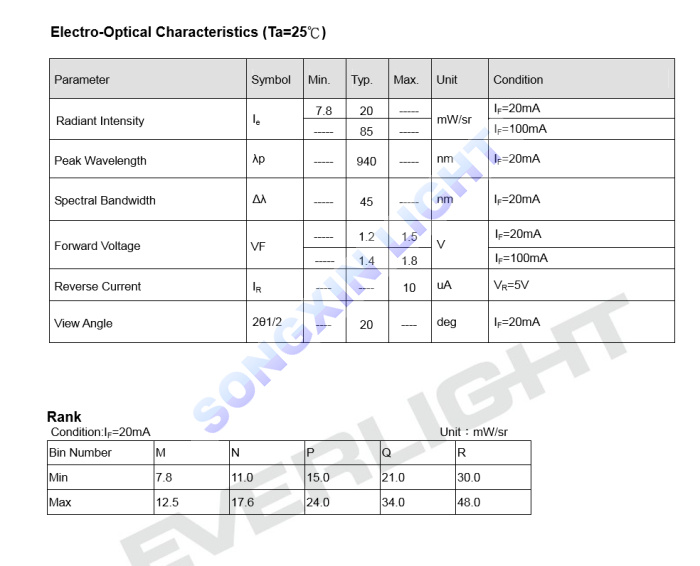 10pcs EVERLIGHT IR333-A 5MM 940NM Infrared LED Diode 5mm Infrared LED T-1 3/4