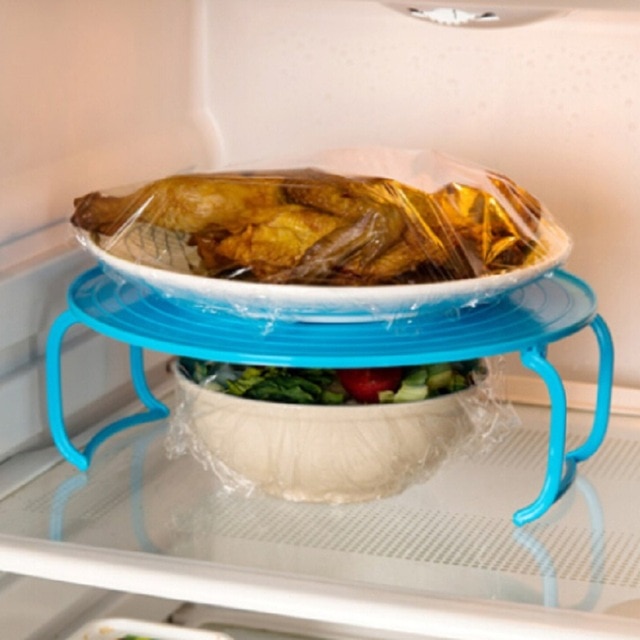 Plastic 4 In 1 Microwave Plastic Stand Mini Desk Heating Food Tray Cooling Rack Multifunction Stacker A Lid Kitchen Plate Shelf