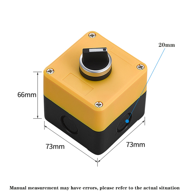 Button switch control box plastic hand-held self starting button waterproof box electrical industrial emergency stop LA38: Brown