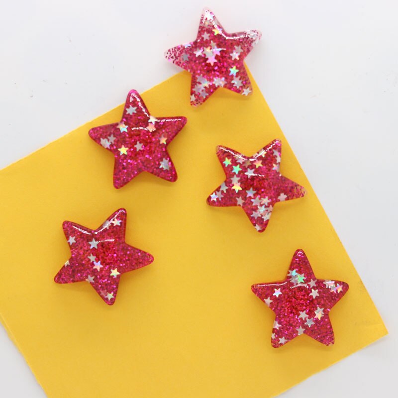 Imán de nevera de estrella brillante para niños, decoración roja, dorada, amarilla y azul, pegatina magnética, pizarra blanca, educativo para edades tempranas: Rojo