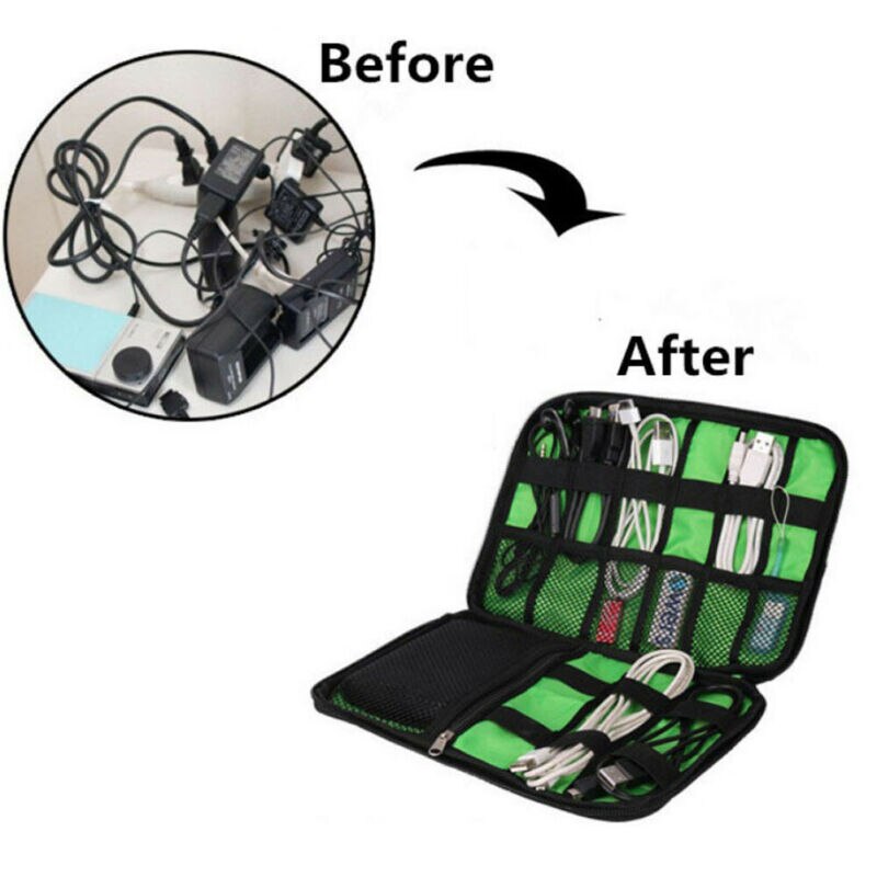 Portátil Digital Cabo USB Stick De Armazenamento Caso Bolsa de Transporte Organizador Saco