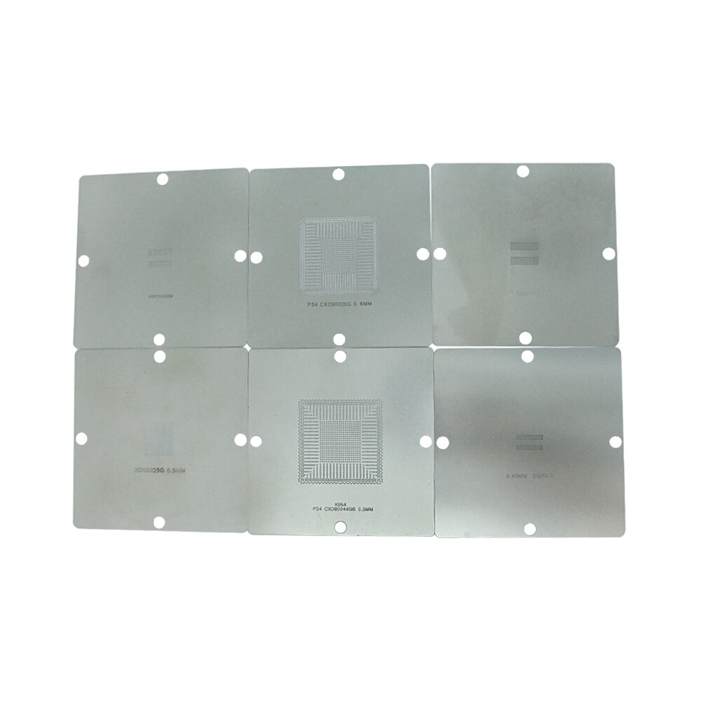 BGA Universal Reballing Stencils PS4 90x90mm with Template Jig for SMT SMD Chip iPhone Mobile Reworking Rpairing Station Tool
