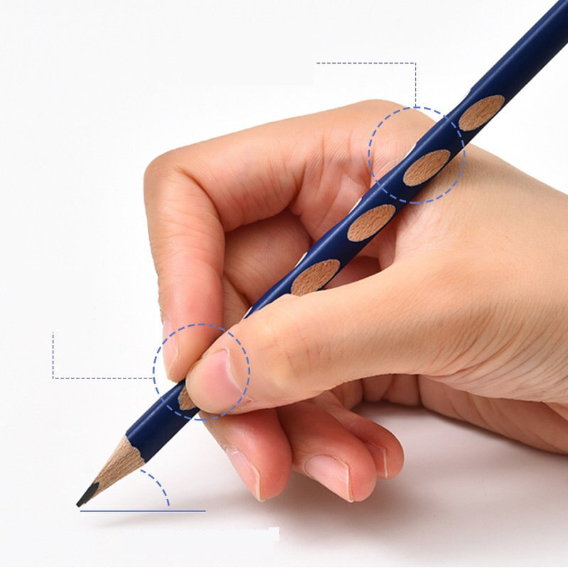 Kawaii 12 unids/set de dibujo HB Hole Pencil Set de madera materiales de arte Sketch carbón lápices escuela pintura papelería