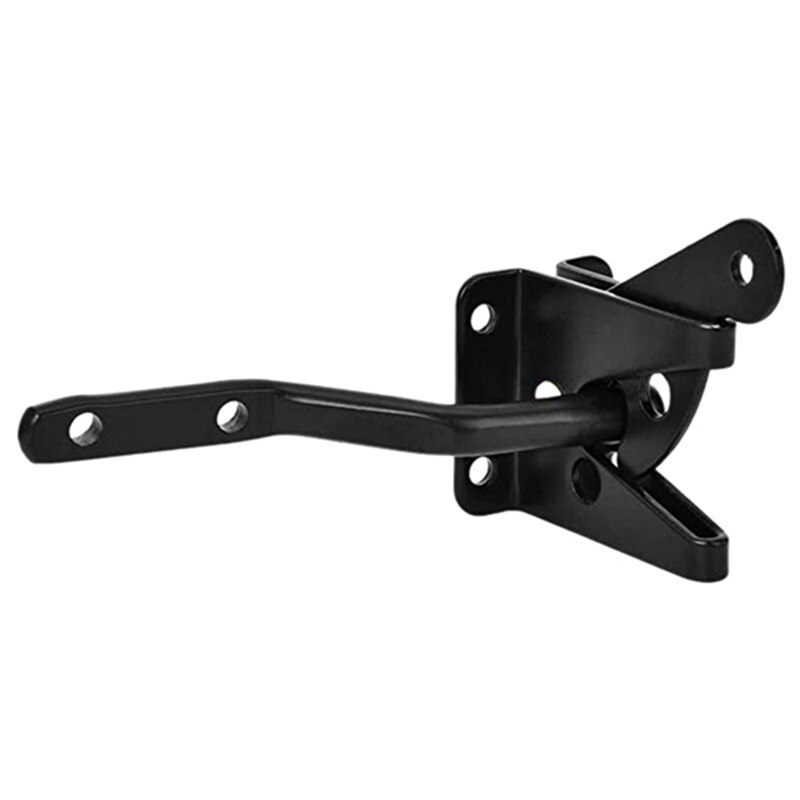 Gate Latch Automatic Gravity Lever Fence Gate Lock for Wood Fence Gate Door Latches Steel Black, 2Pcs &amp; 3Pcs