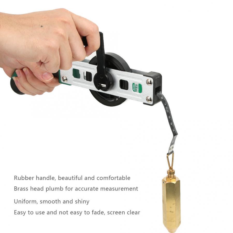 Oil Gauging Tape Oil Sounding Tape Steel 0-20000mm for Fuel Oil Petroleum Brass Plumb Oil Tank Depth Measuring Tape