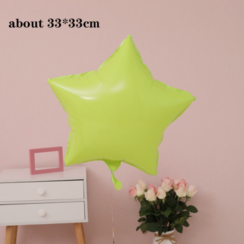 Globo de película de aluminio en forma de corazón, película de aluminio pentagrama, Globos de helio, decoración para , suministros de decoración, navidad: A-light yellow