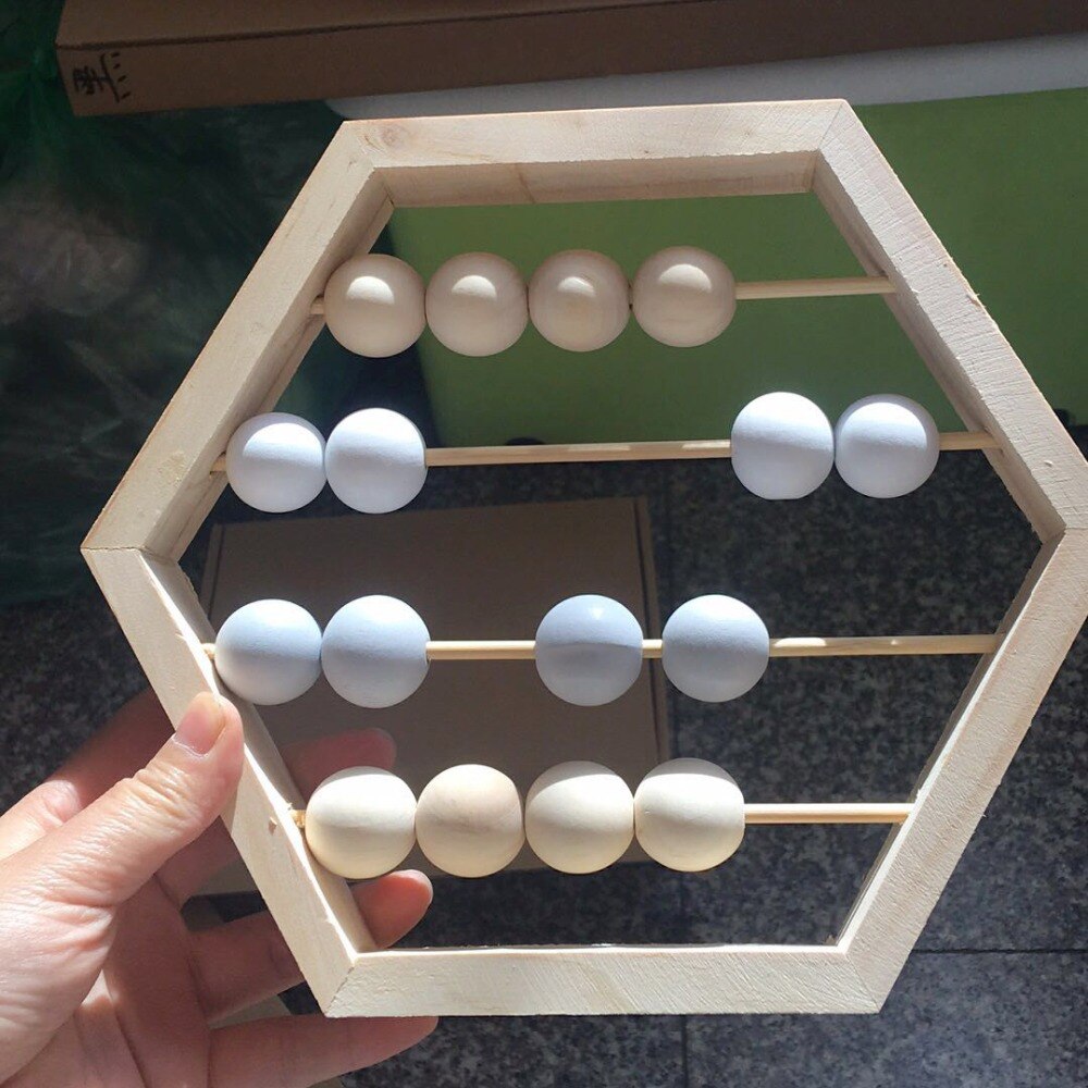 Ábaco de madera Natural de estilo nórdico con cuentas artesanal Juguetes educativos de Aprendizaje Temprano de bebé decoración de habitación de bebé de estilo escandinavo