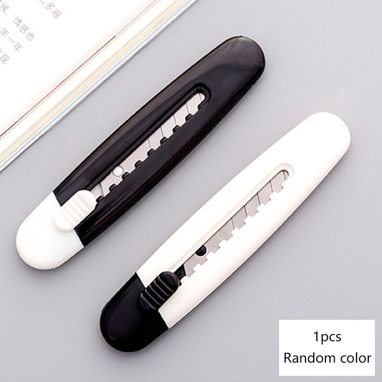 Mini Retractable Utility Knife Portable Transparent Box Cutter with Snap Off Blade and Slide Lock Art Handmade Cutter Stationery: C