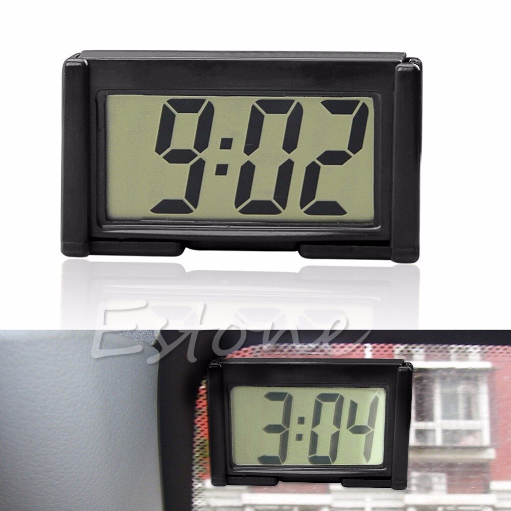 Interior Car Auto Desk Dashboard Digital Clock LCD Screen Self-Adhesive Bracket