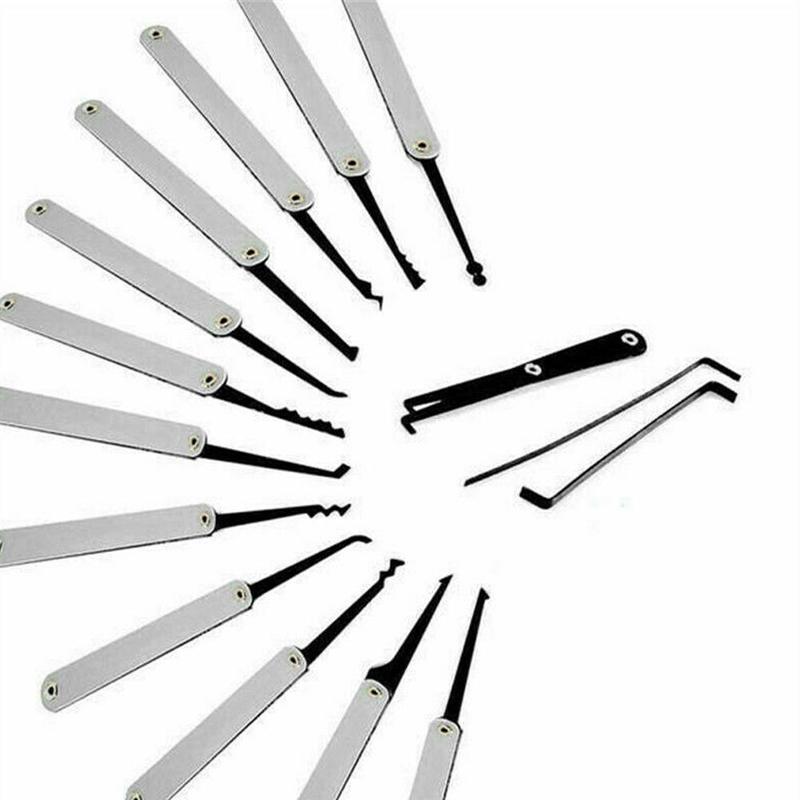 ! Herramientas de cerrajero Kit de práctica de bloqueo transparente con llave de extracción rota herramienta ganchos de extracción Hardware 3 en 1 Juego