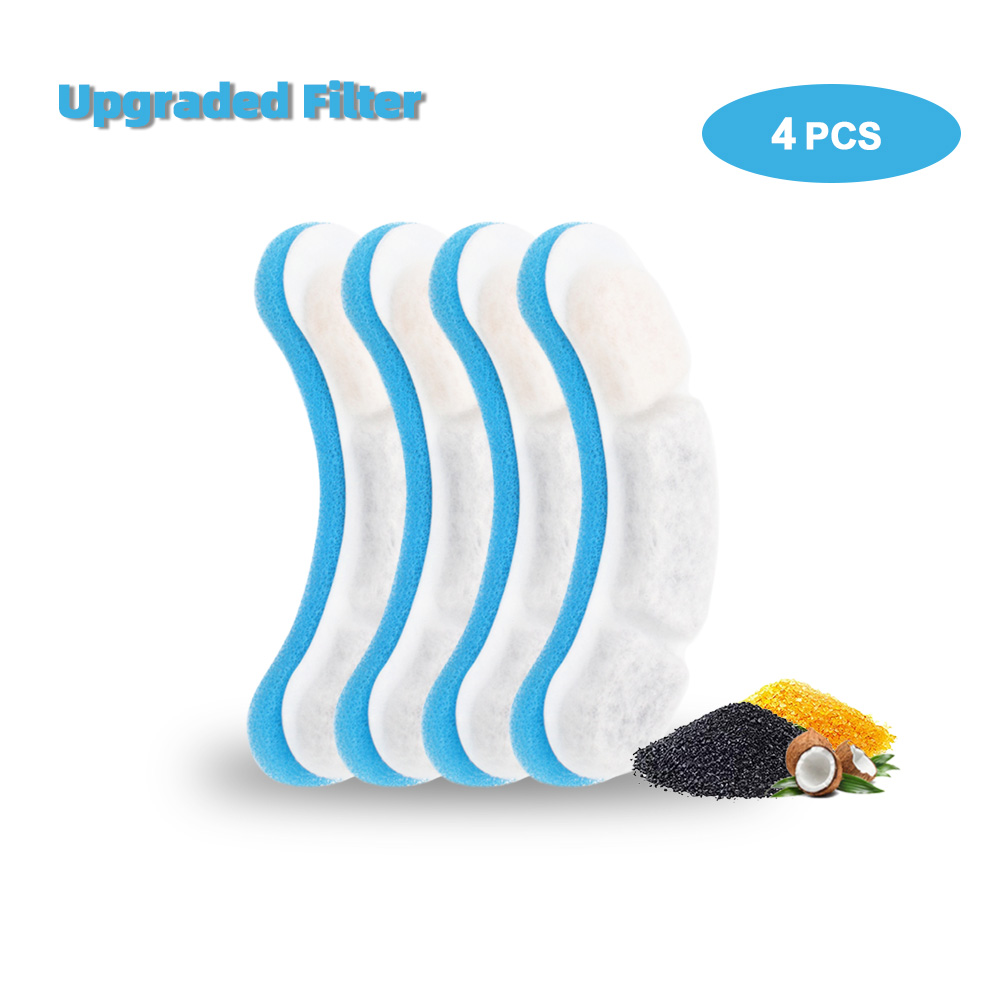 DownyPaws-Filtros de carbón activado para bebedero de mascotas, accesorio de repuesto para fuente de agua automático de gato, tipos WF050/WF060, por 4, 8 y 12 uds.: Upgraded-4 Packs